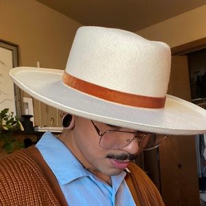 Lack of Color Melodic fedora with burnt orange band